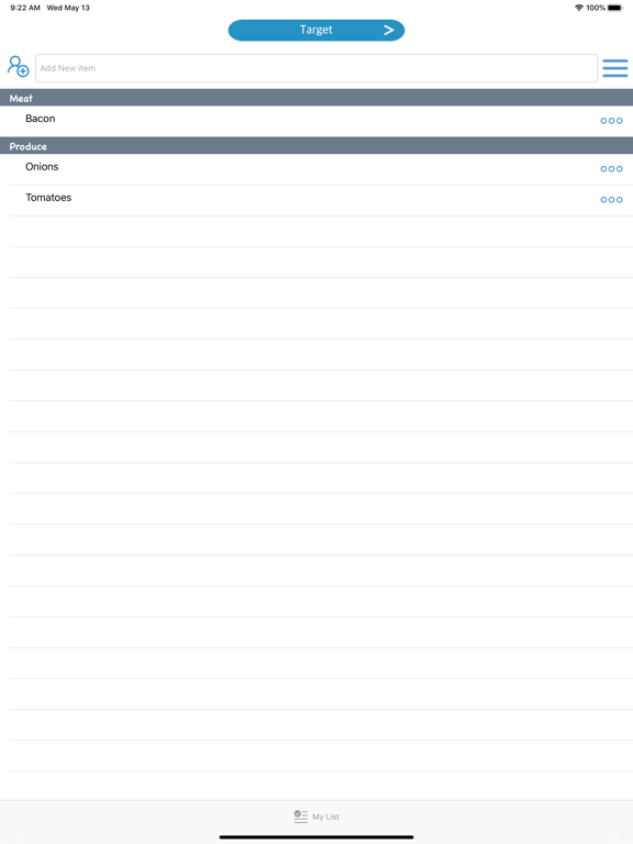 MyList:Grocery list app to do iPad screenshot 1 - Lifestyle app