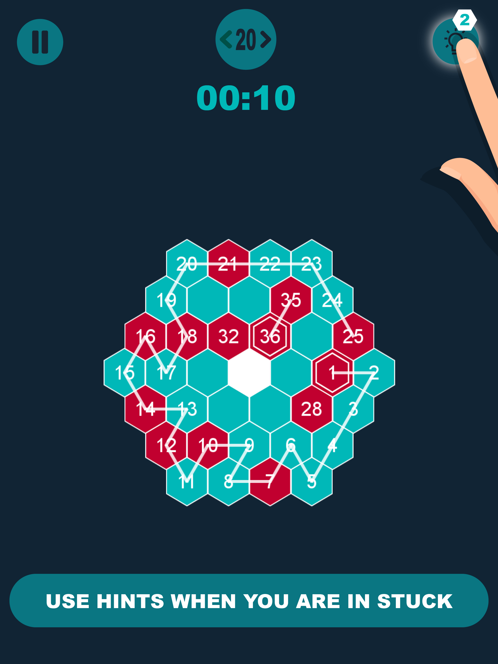 Connect number series : hidoku