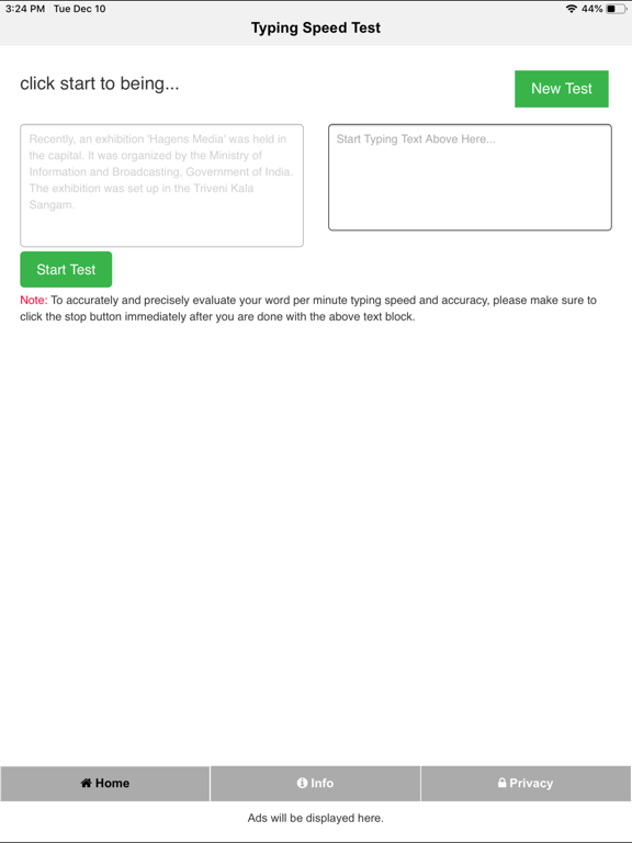 Screenshot #4 pour Typing Speed Check