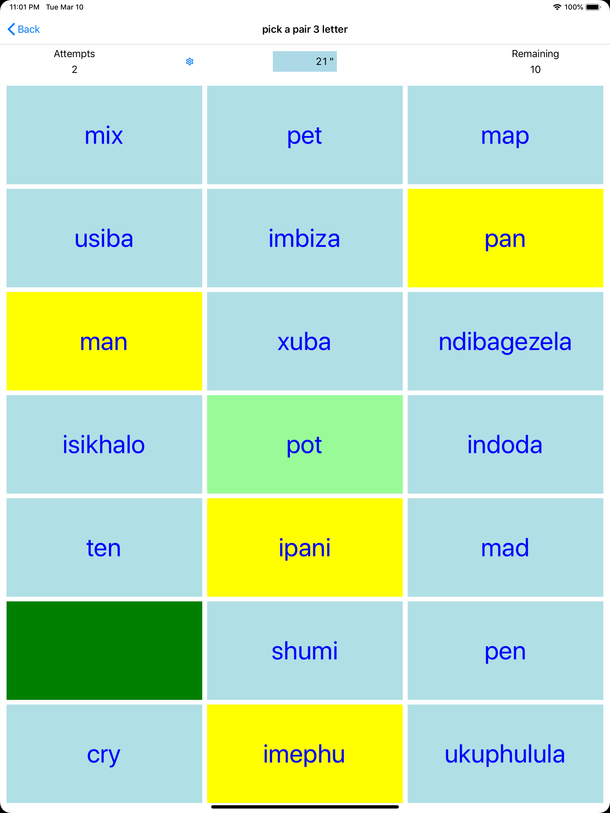 PickAPair Xhosa - English