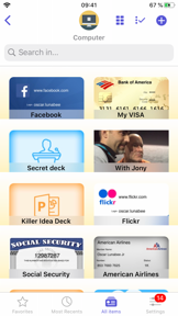 oneSafe+ password manager screenshot