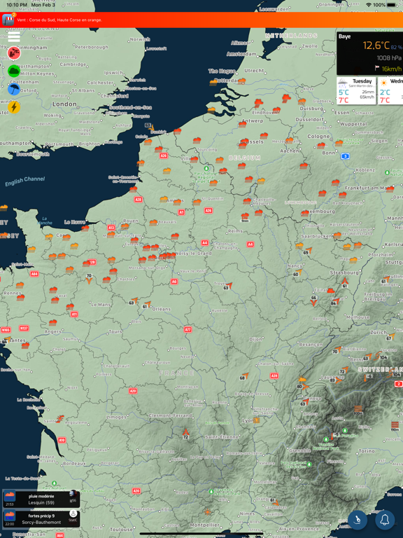 Infoclimat - live weather iPad screenshot 1 - Weather app