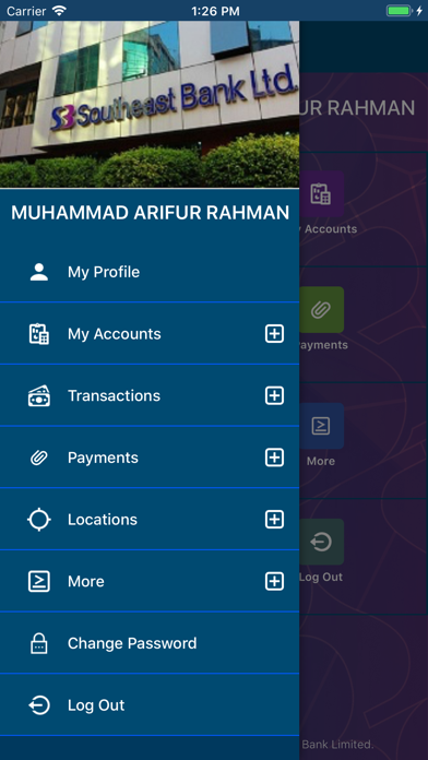 Southeast Bank Mobile App Screenshot