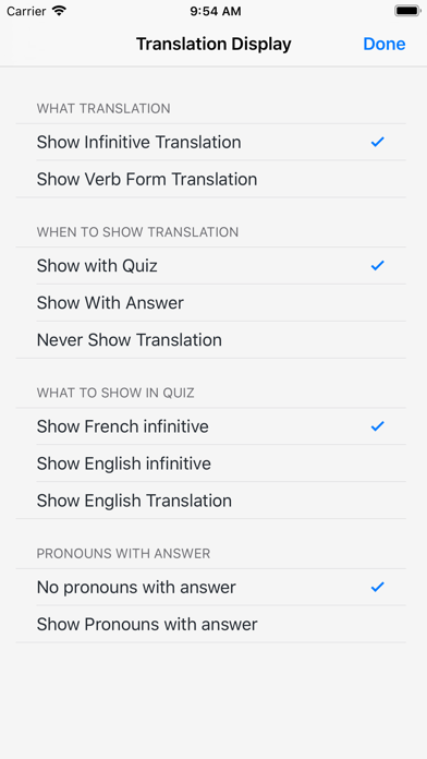 Verbes - French Verb Trainer Screenshot