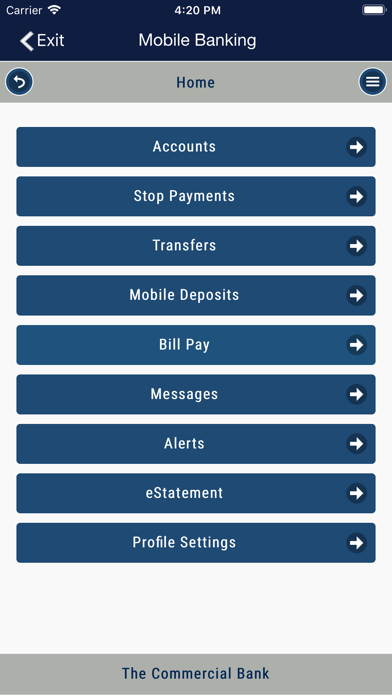 The Commercial Bank Mobile Screenshot