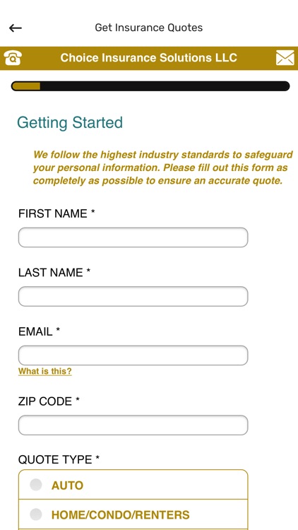 Choice Insurance Quoting App