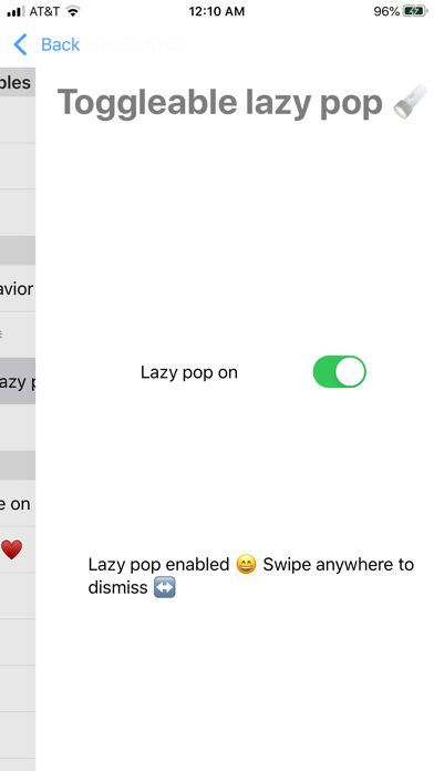 Lazy Pop SwiftUI Demoのおすすめ画像1