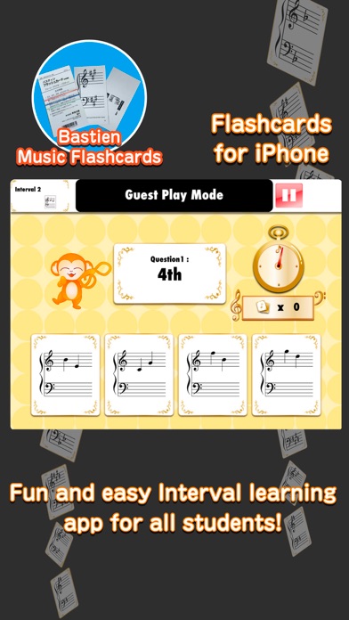 Bastien [Interval] Flashcards iPhone screenshot 1 - Music app