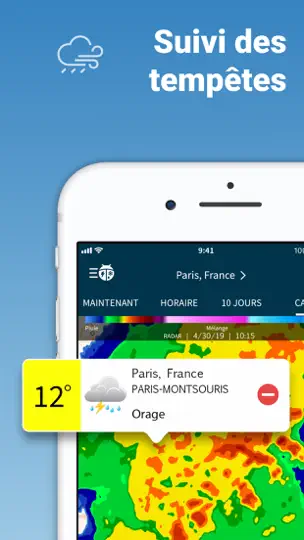 Capture d'écran de WeatherBug Elite sur iPhone 5