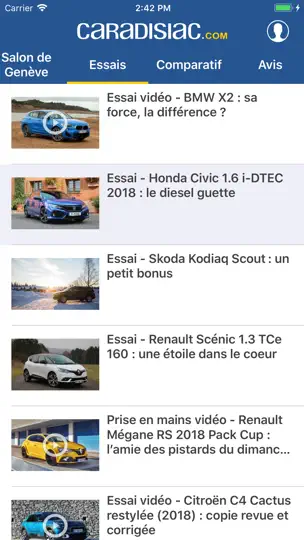 Capture d'écran de Caradisiac Auto sur iPhone 2