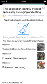 Bird Song/Photo Identification screenshot
