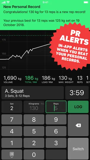 Screenshot von HeavySet - Gym Workout Log auf dem iPhone 6