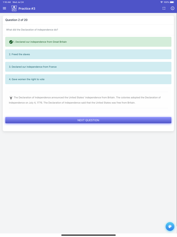 U.S. Citizenship Test Prep iPad screenshot