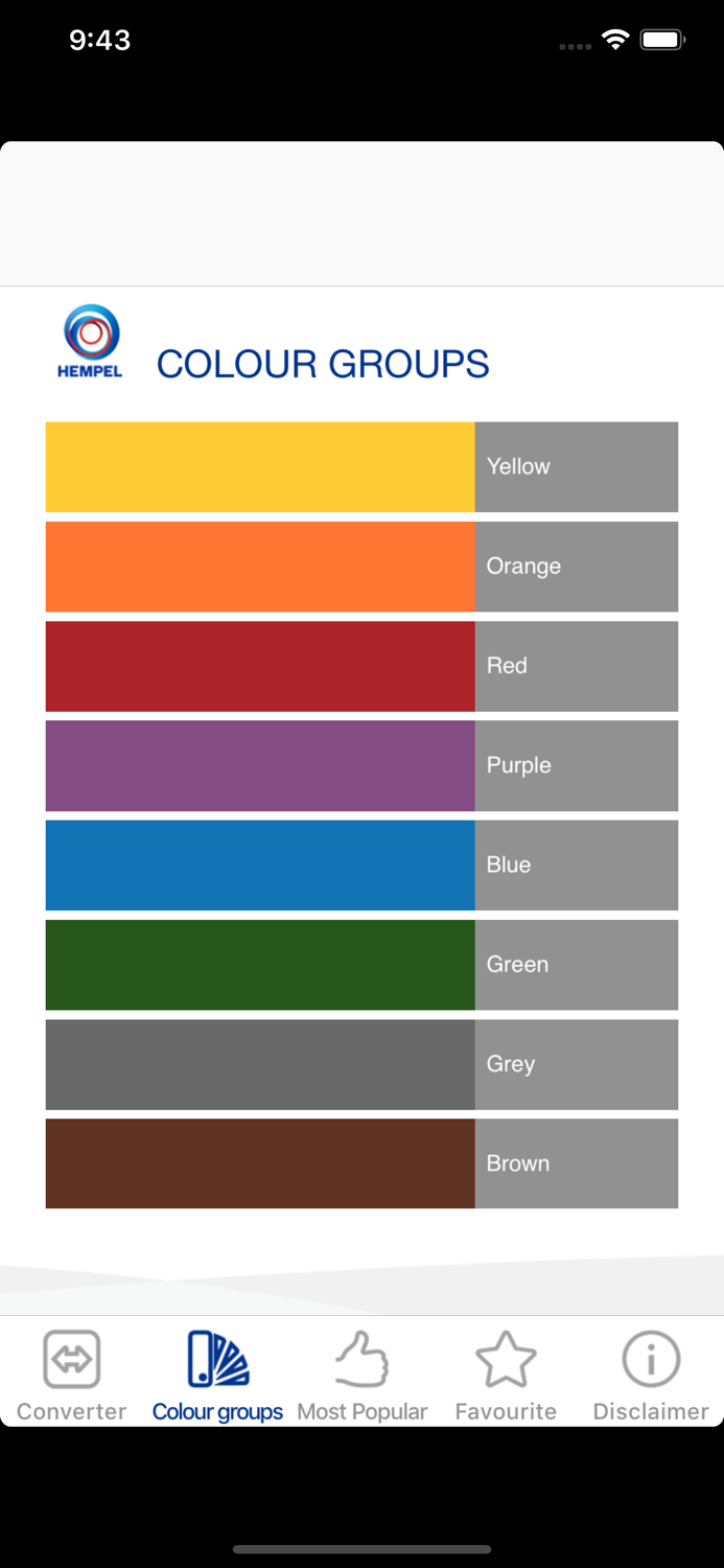 Hempel Colour Converter