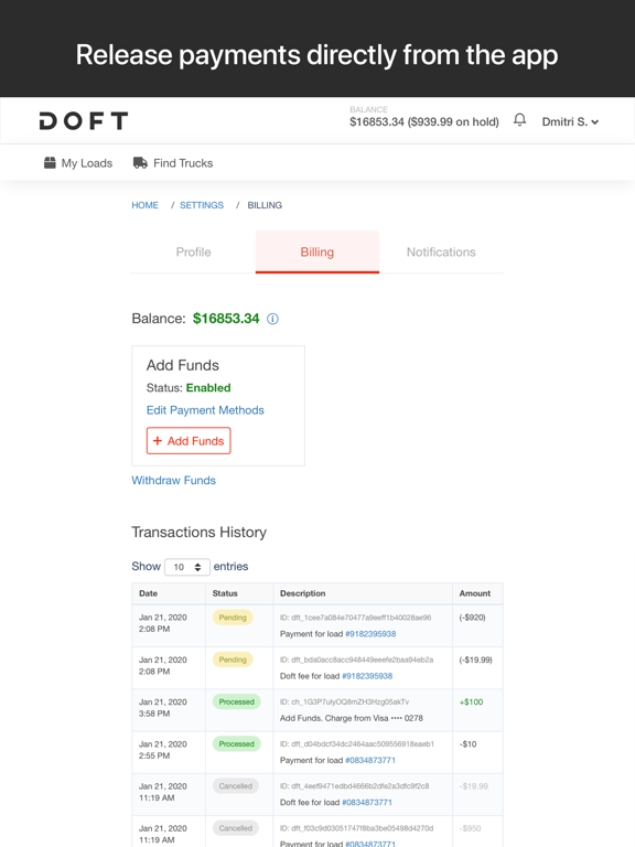Doft Shipper - Find Carriers iPad screenshot 7 - Business app