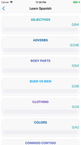 Spanish Grammar Test screenshot