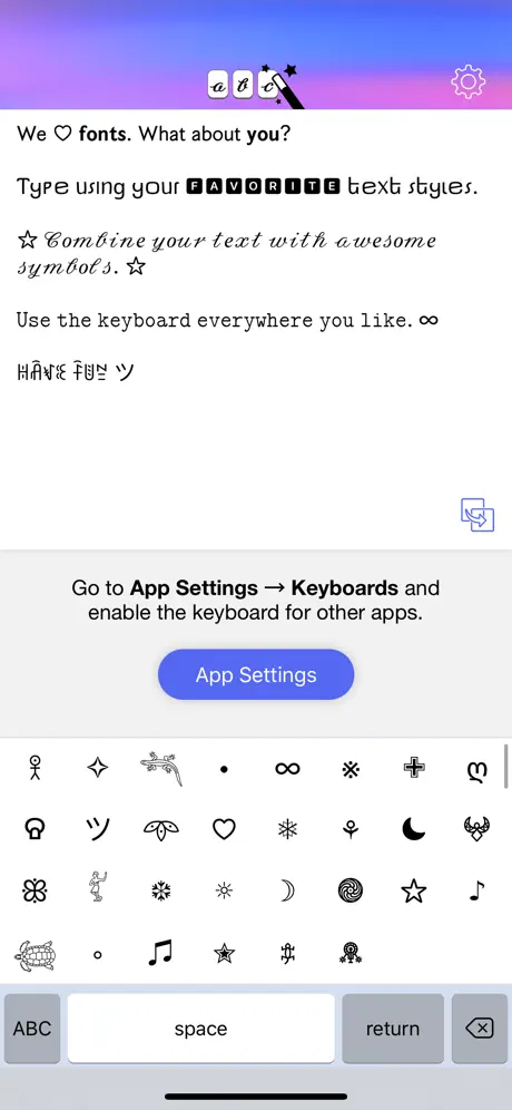 Text Designer Keyboard