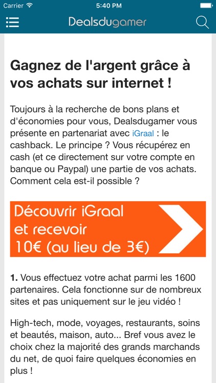 Dealsdugamer bons plans JV