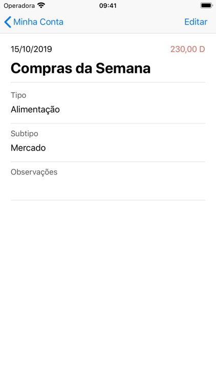 Orçamento Pessoal - Finanças