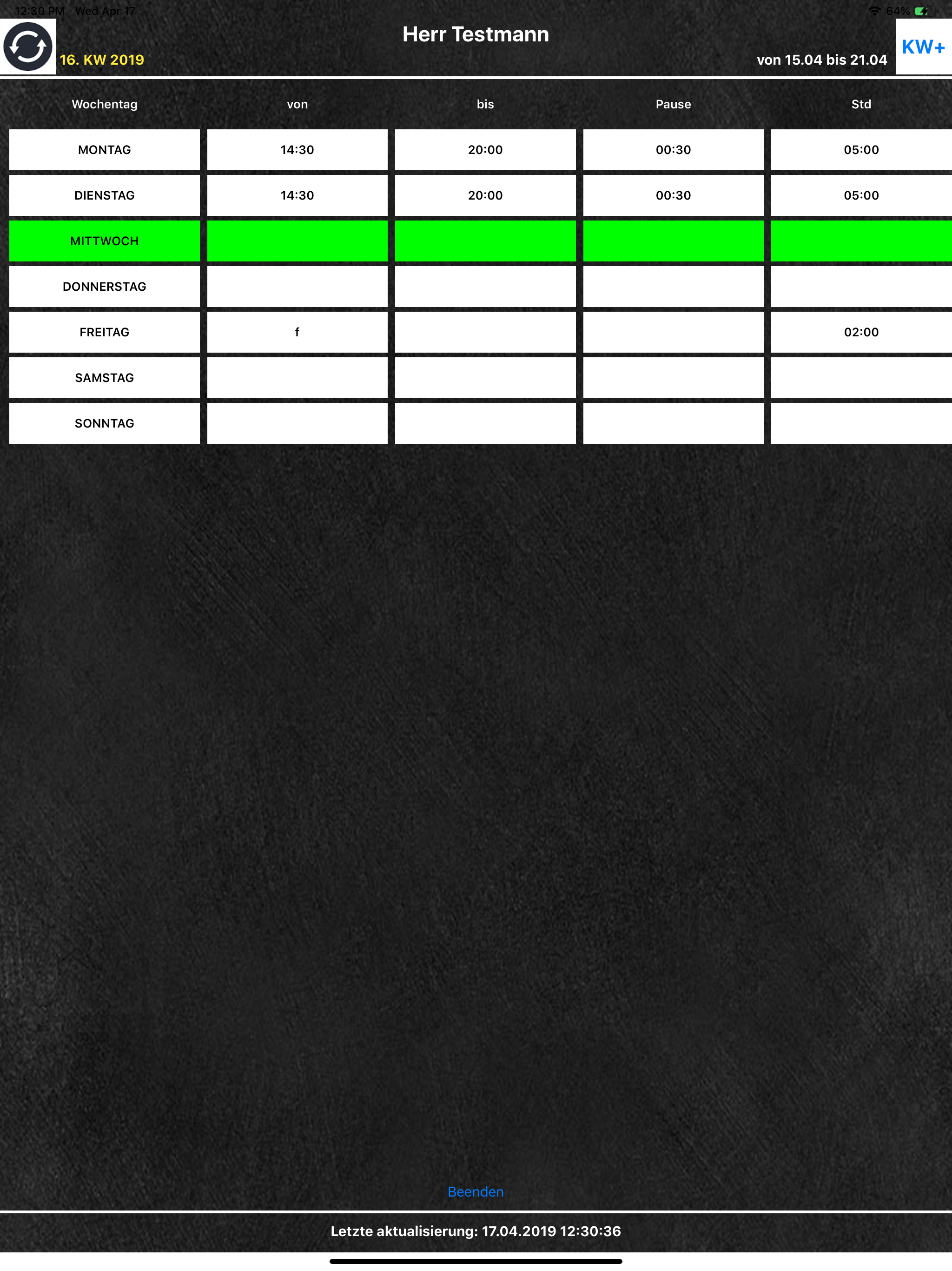 E Wochenplan