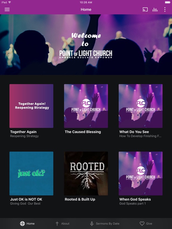 Point of Light Church iPad screenshot 1 - Education app