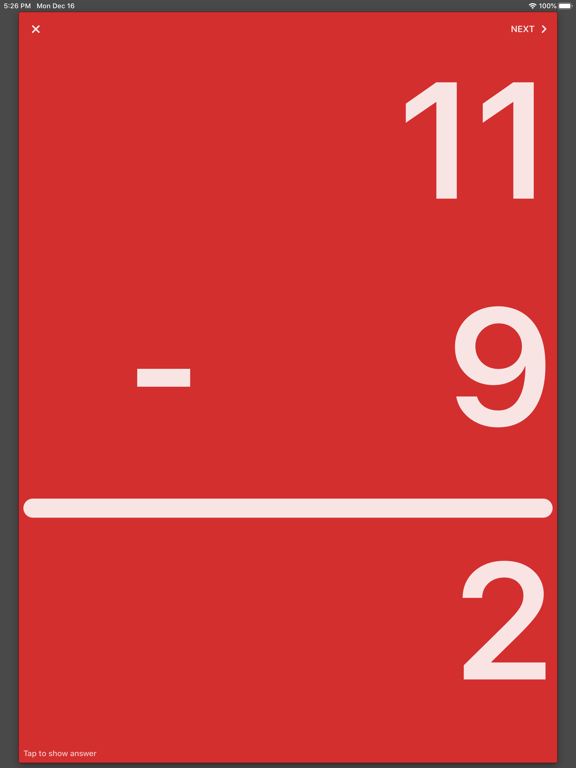 mathCards ÷ x + - iPad screenshot 4 - Education app