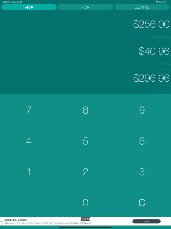 MIVA Lite - Calculadora de IVA iPad screenshot 2 - Finance app