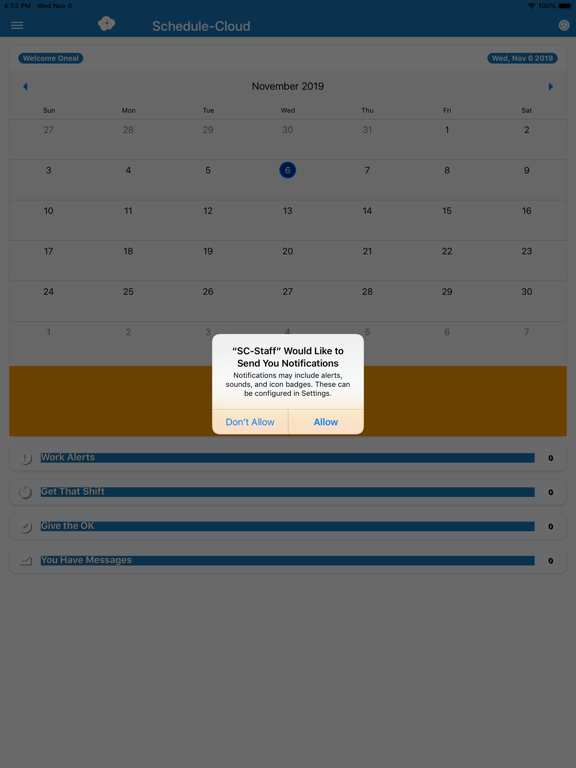 Schedule-Cloud Staff iPad screenshot