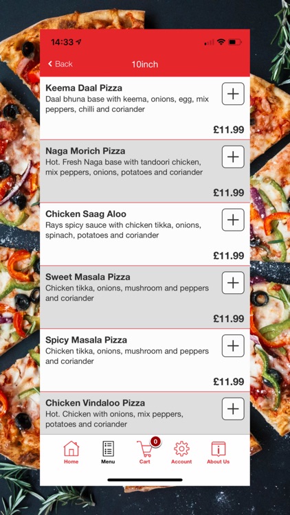 Rays Curry Base Pizza