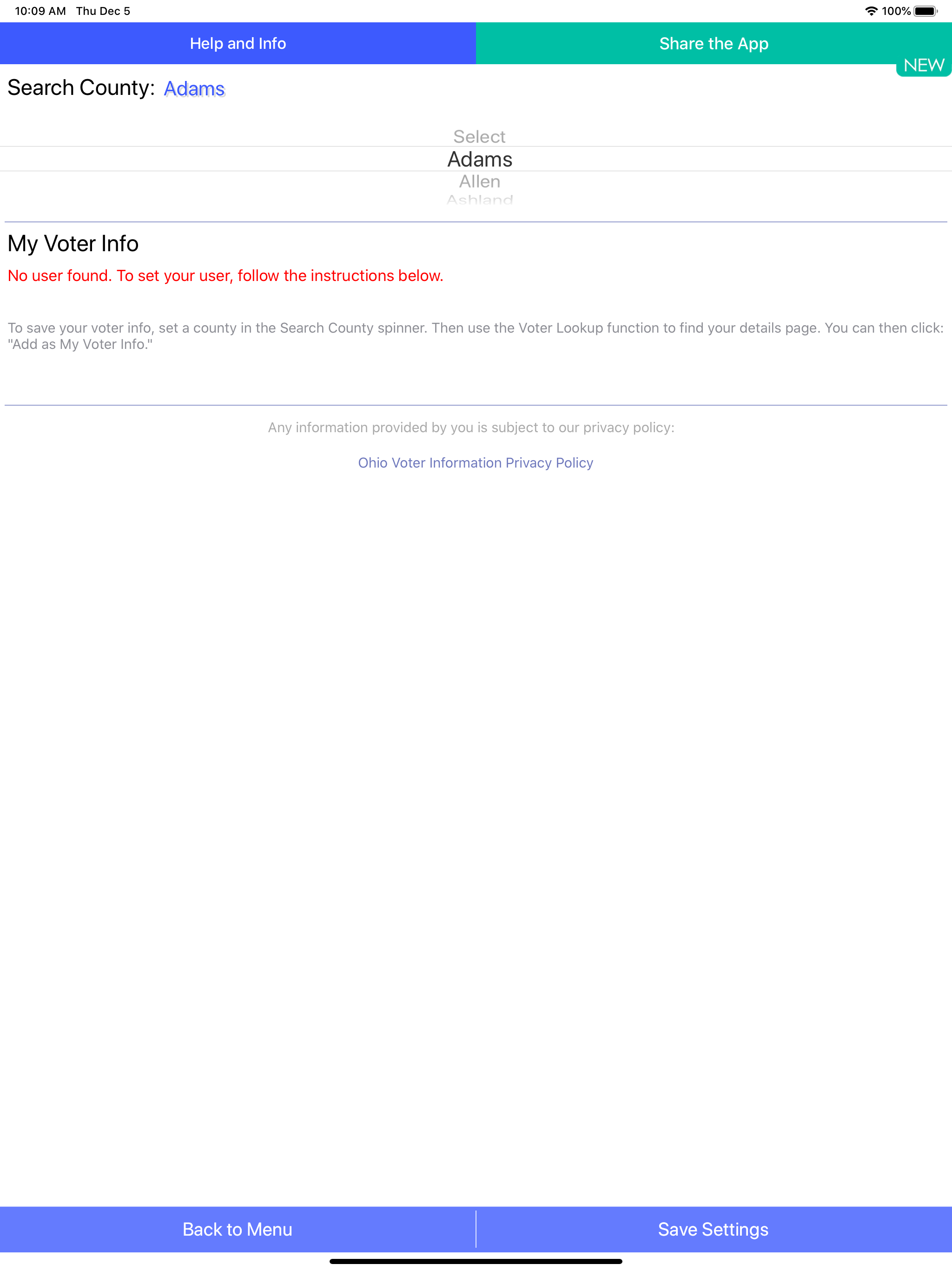 Ohio Voter Info