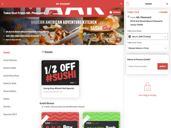 MAAK: Adventure Awaits iPad screenshot 4 - Food & Drink app