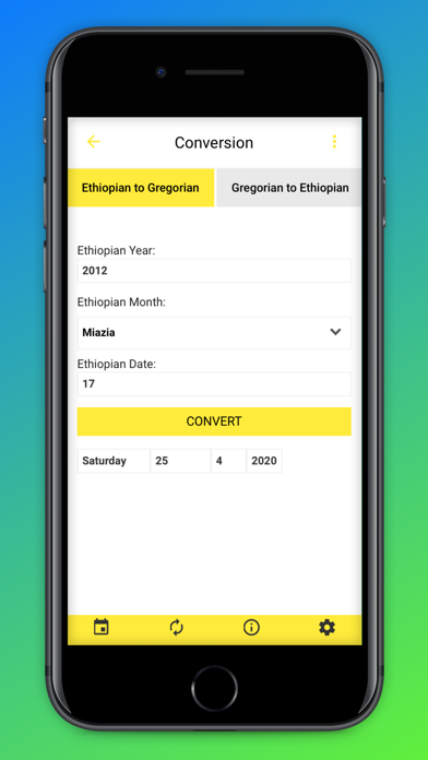 Convert ethiopian calendar to usa