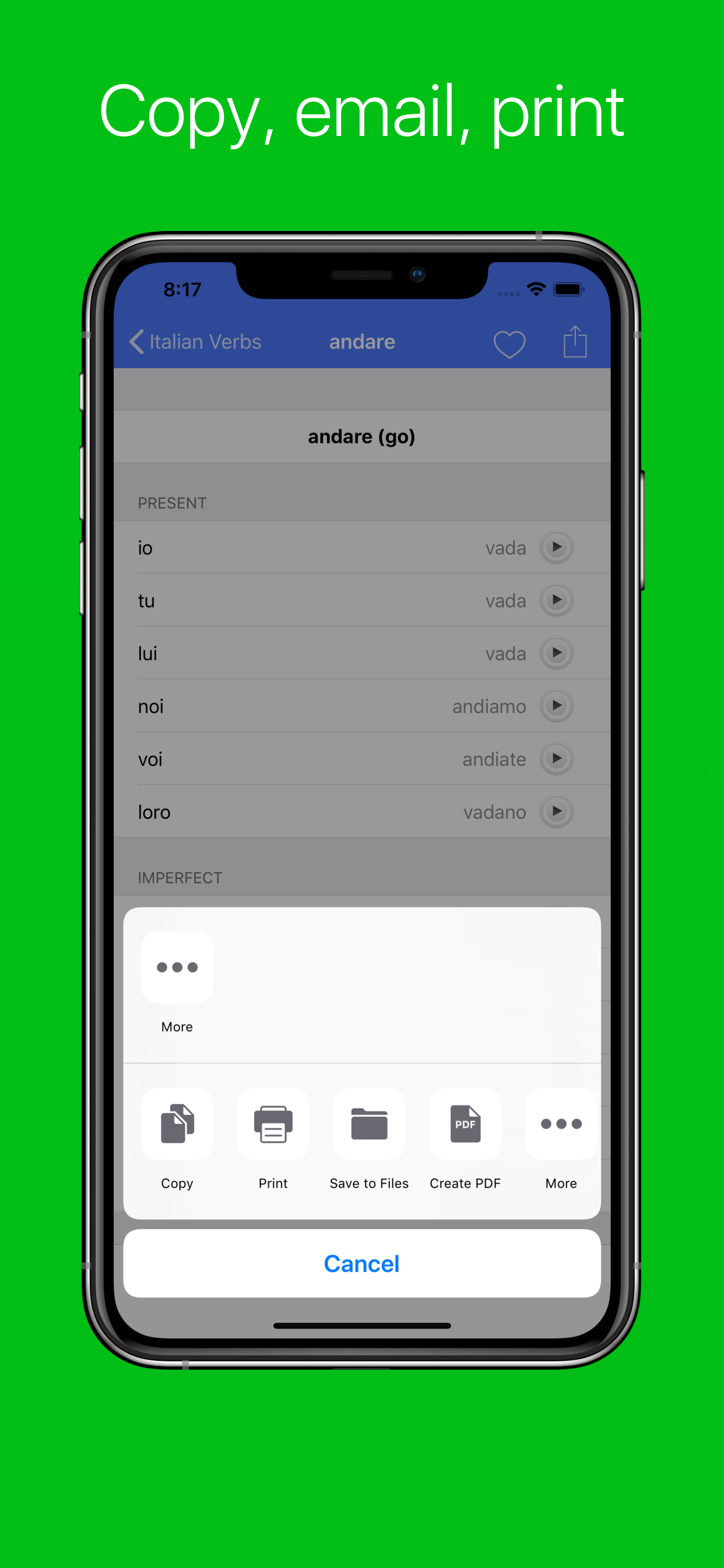 Italian Verb Conjugator screenshot 3