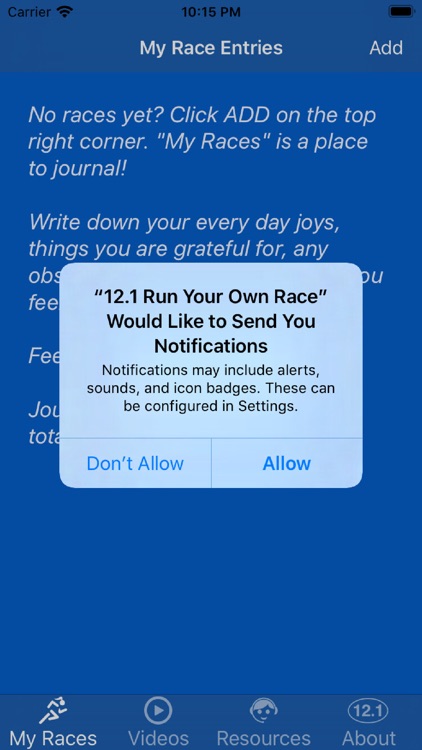 12.1 Run Your Own Race
