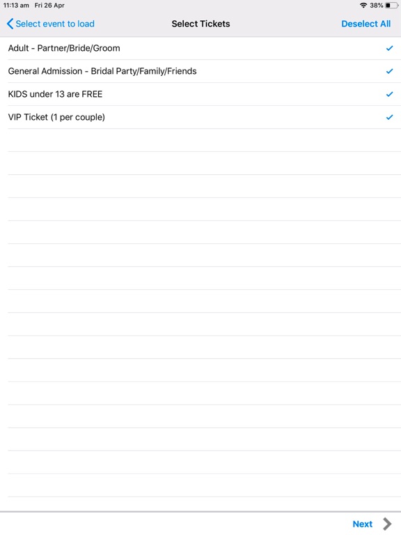 EventsPass CheckIn iPad screenshot 3 - Business app