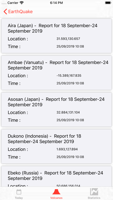 EarthQuakes Map & Volcanoes Screenshot