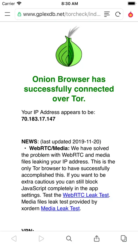 Red Onion II: Tor-powered Web screenshot 2 of 8