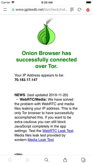 Скриншот Red Onion II: Tor-powered Web на iPhone 2