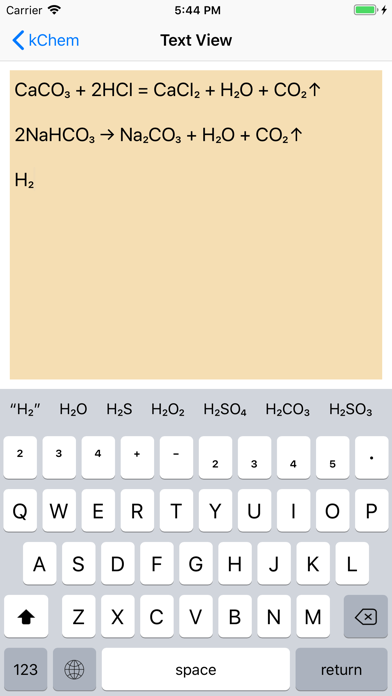 Screenshot #1 pour kChem - Chemistry Keyboard