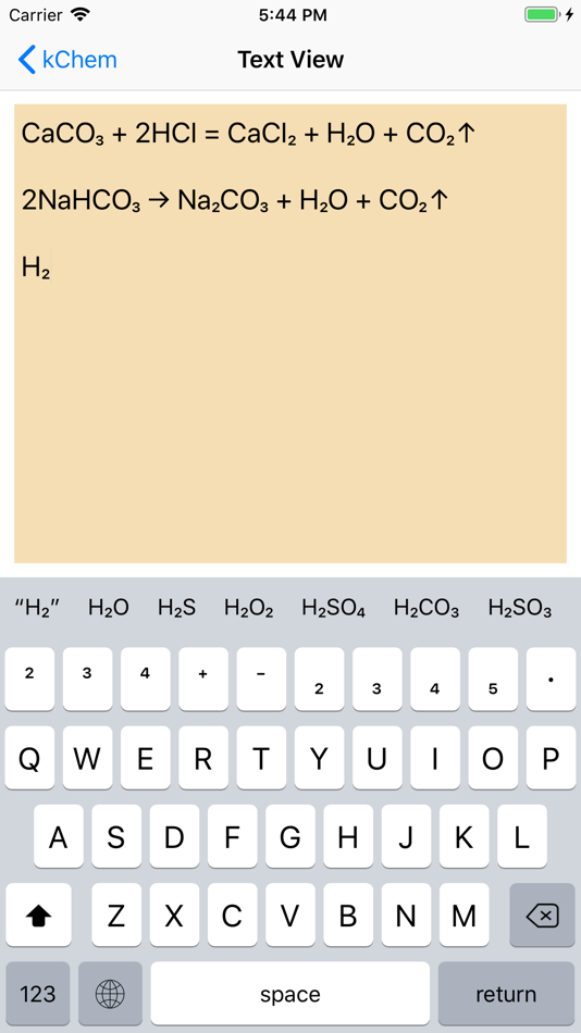 #1. kChem - Chemistry Keyboard (iOS) 由: xu zhang