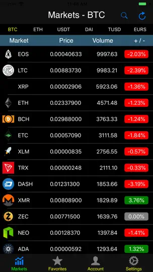 Скриншот Mobile HitBTC на iPhone 1