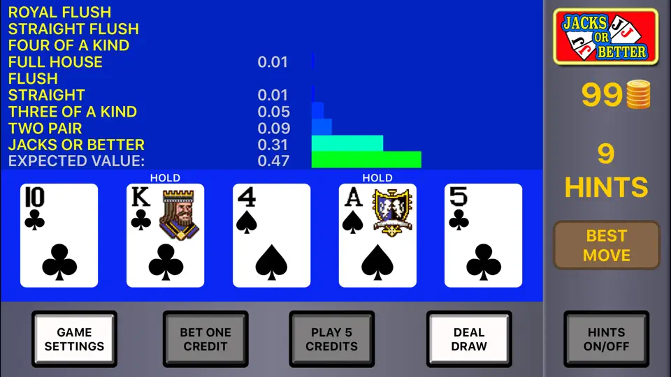 Capture d'écran de Video Poker Strategy sur iPhone 4