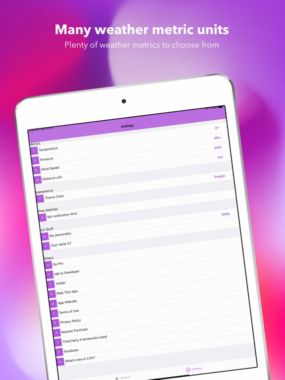 Weatheru iPad screenshot 9 - Weather app
