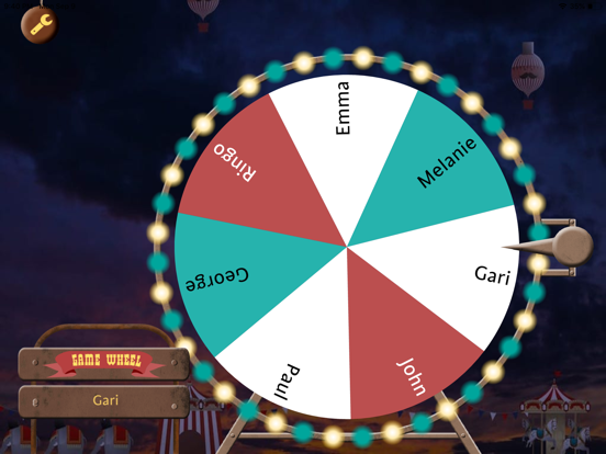 Game Wheel iPad app afbeelding 1