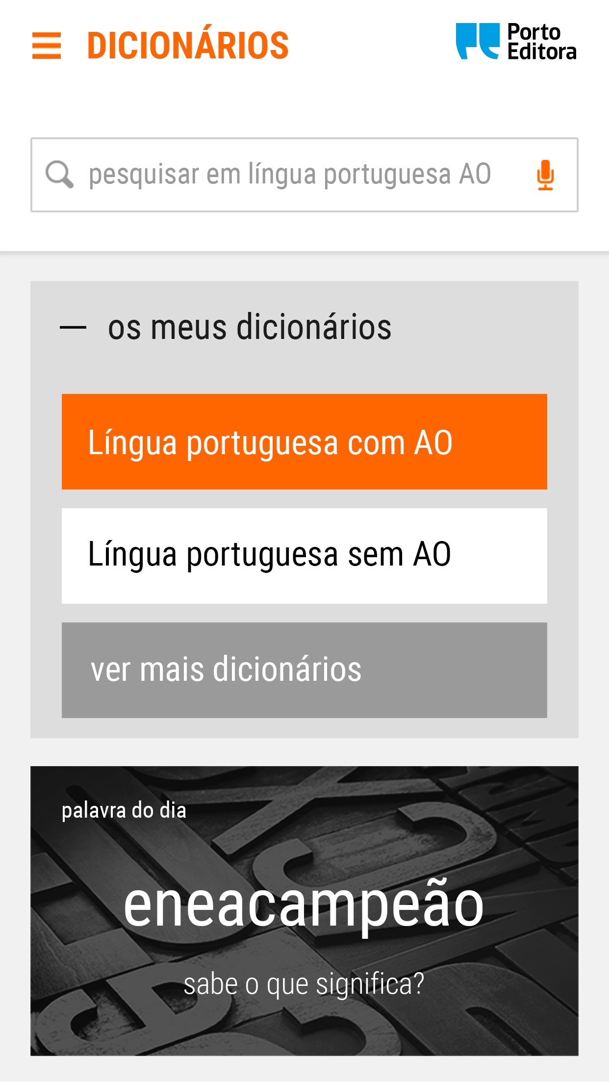 Dicionário Porto Editora