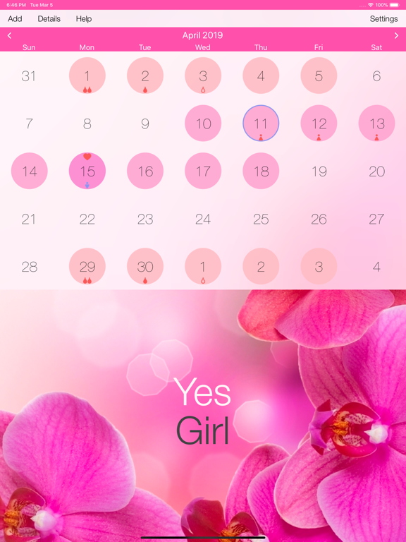 Screenshot #1 for Menstrual Cycle Tracker