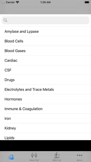 Lab Test Values screenshot 1