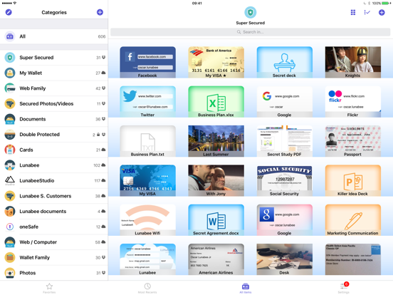 oneSafe password manager iPad app afbeelding 4