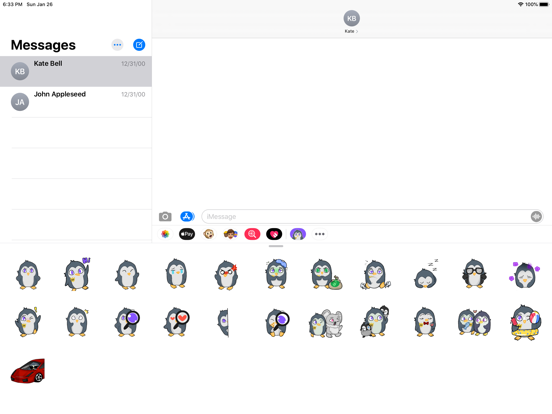 Ogey the Penguin iPad screenshot 2 - Stickers app