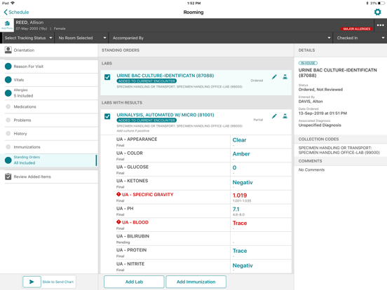 Veradigm EHR Rooming iPad screenshot